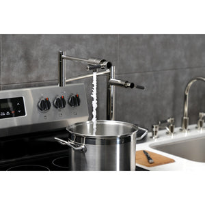 Kaiser KS4706DKL Single-Hole Deck Mount Pot Filler, Polished Nickel