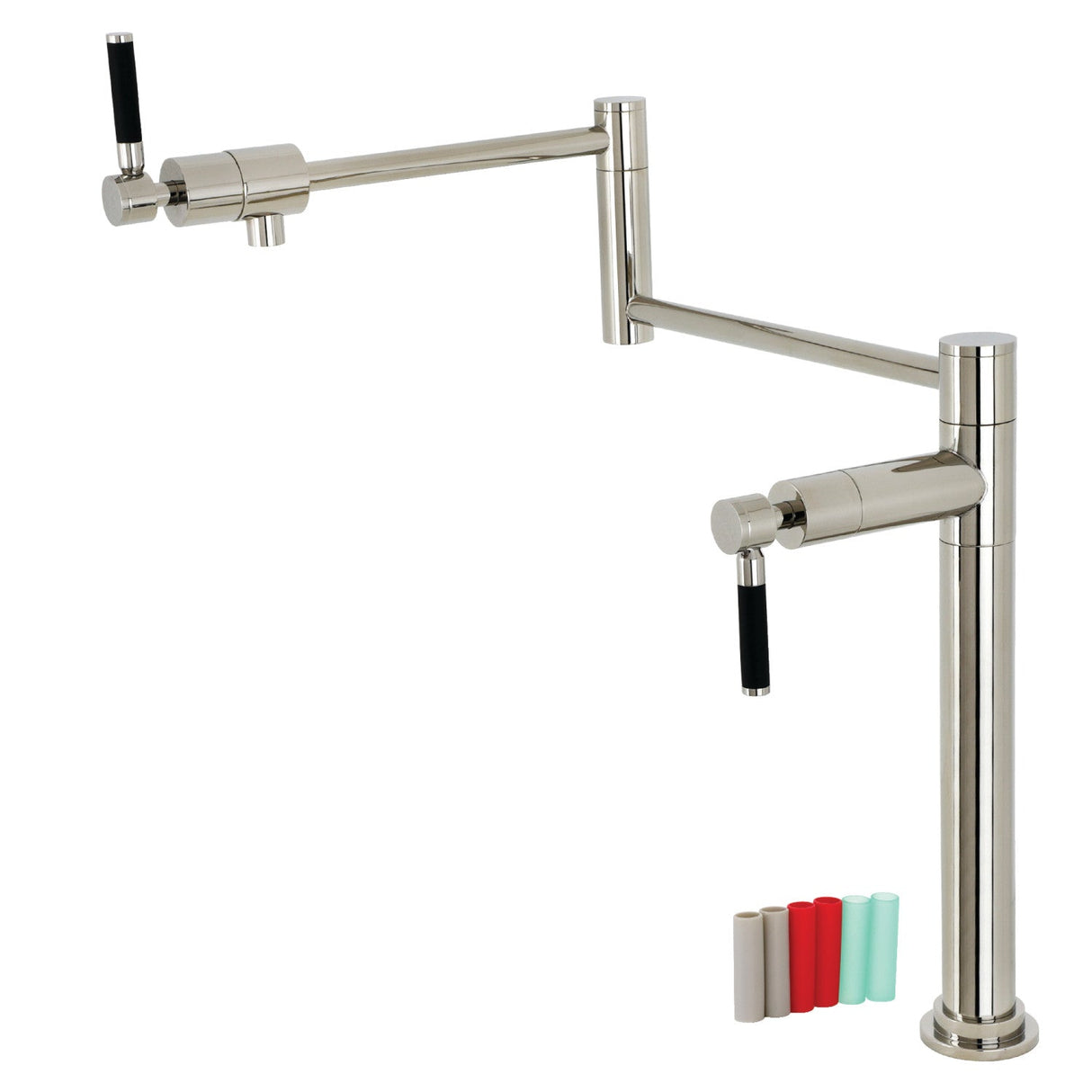 Kaiser KS4706DKL Single-Hole Deck Mount Pot Filler, Polished Nickel