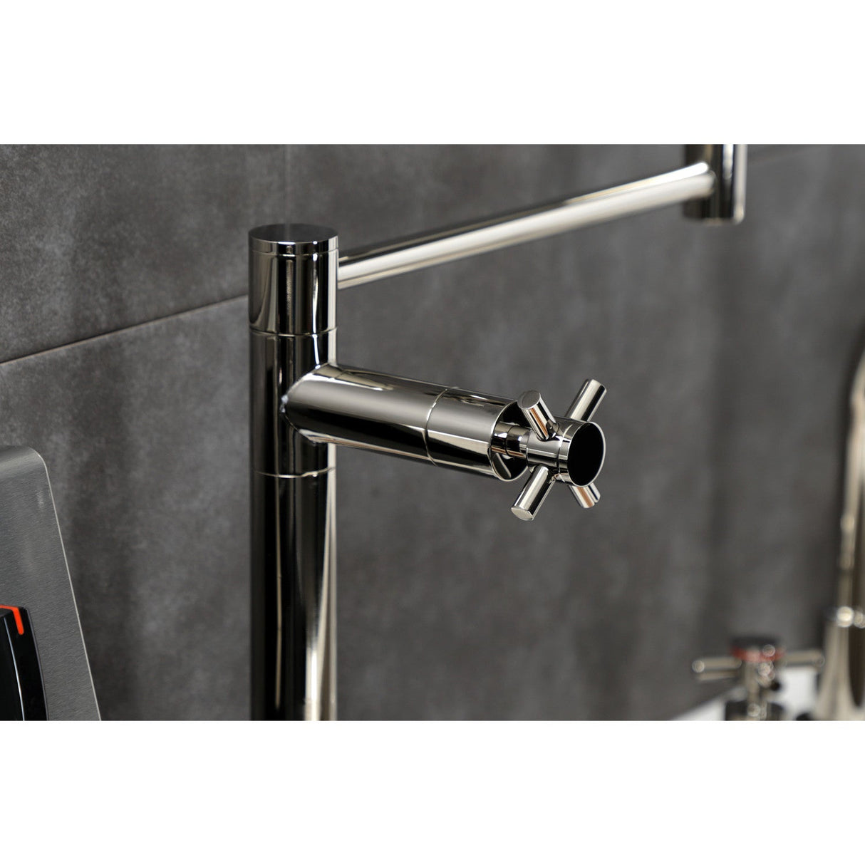 Concord KS4706DX Single-Hole Deck Mount Pot Filler, Polished Nickel