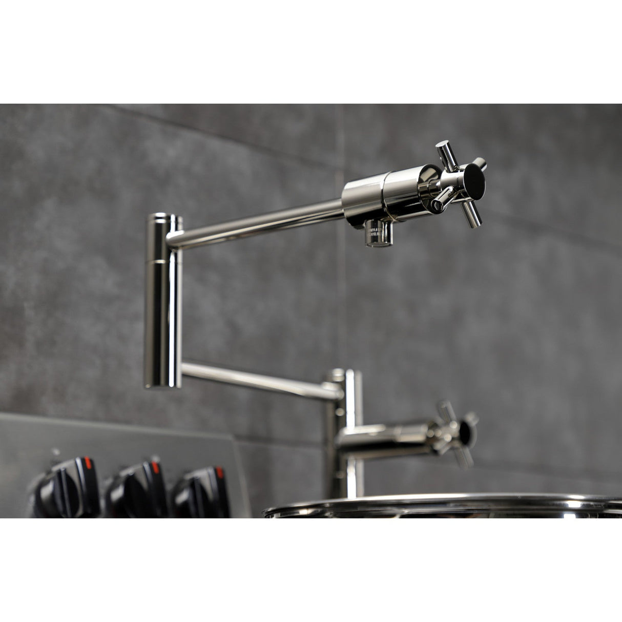 Concord KS4706DX Single-Hole Deck Mount Pot Filler, Polished Nickel