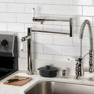 Metropolitan KS4706PL Single-Hole Deck Mount Pot Filler, Polished Nickel