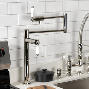 Metropolitan KS4706PL Single-Hole Deck Mount Pot Filler, Polished Nickel