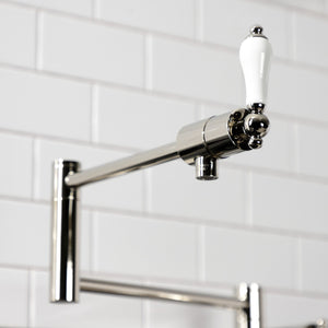Metropolitan KS4706PL Single-Hole Deck Mount Pot Filler, Polished Nickel