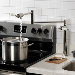 Metropolitan KS4706PL Single-Hole Deck Mount Pot Filler, Polished Nickel