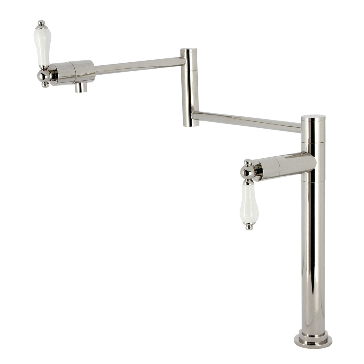 Metropolitan KS4706PL Single-Hole Deck Mount Pot Filler, Polished Nickel