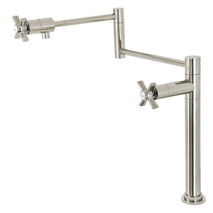 Millennium KS4706ZX Single-Hole Deck Mount Pot Filler, Polished Nickel