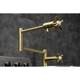 Essex KS4707BEX Single-Hole Deck Mount Pot Filler, Brushed Brass