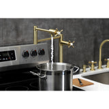 Essex KS4707BEX Single-Hole Deck Mount Pot Filler, Brushed Brass