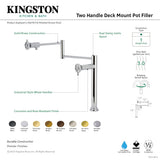 Fuller KS4707CG Two-Handle Deck Mount Pot Filler, Brushed Brass