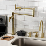 Manhattan KS4707CML Single-Hole Deck Mount Pot Filler, Brushed Brass