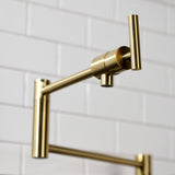 Manhattan KS4707CML Single-Hole Deck Mount Pot Filler, Brushed Brass