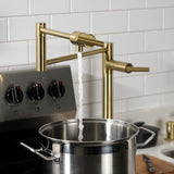 Manhattan KS4707CML Single-Hole Deck Mount Pot Filler, Brushed Brass