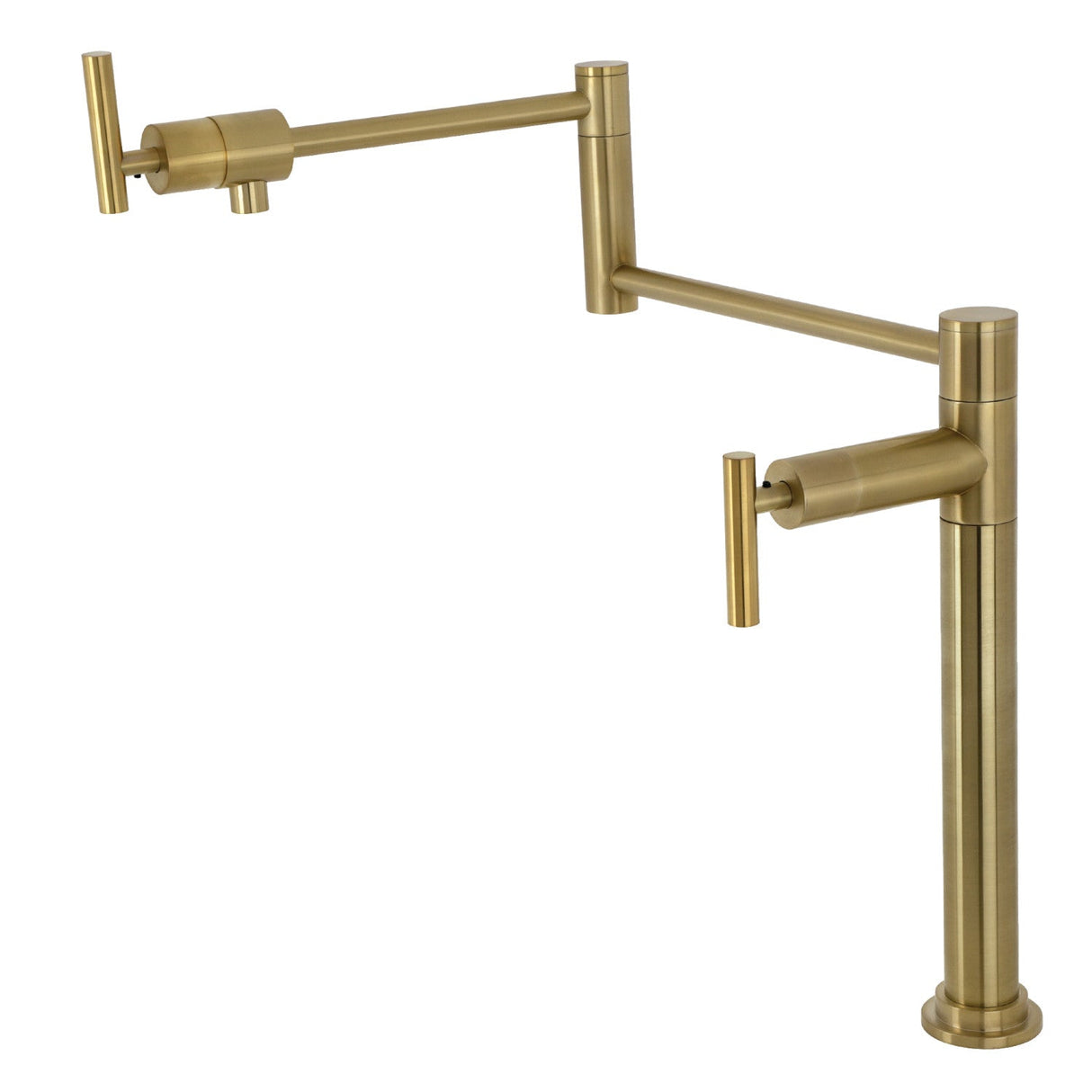 Manhattan KS4707CML Single-Hole Deck Mount Pot Filler, Brushed Brass