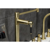 Kaiser KS4707DKL Single-Hole Deck Mount Pot Filler, Brushed Brass