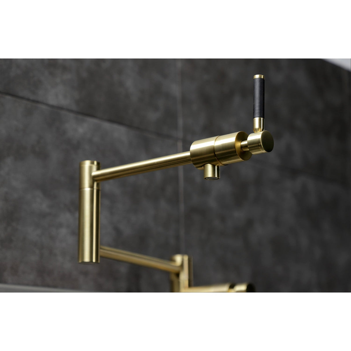 Kaiser KS4707DKL Single-Hole Deck Mount Pot Filler, Brushed Brass