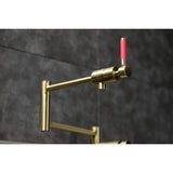 Kaiser KS4707DKL Single-Hole Deck Mount Pot Filler, Brushed Brass