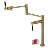 Kaiser KS4707DKL Single-Hole Deck Mount Pot Filler, Brushed Brass