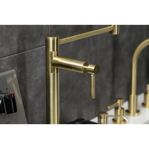 Concord KS4707DL Single-Hole Deck Mount Pot Filler, Brushed Brass