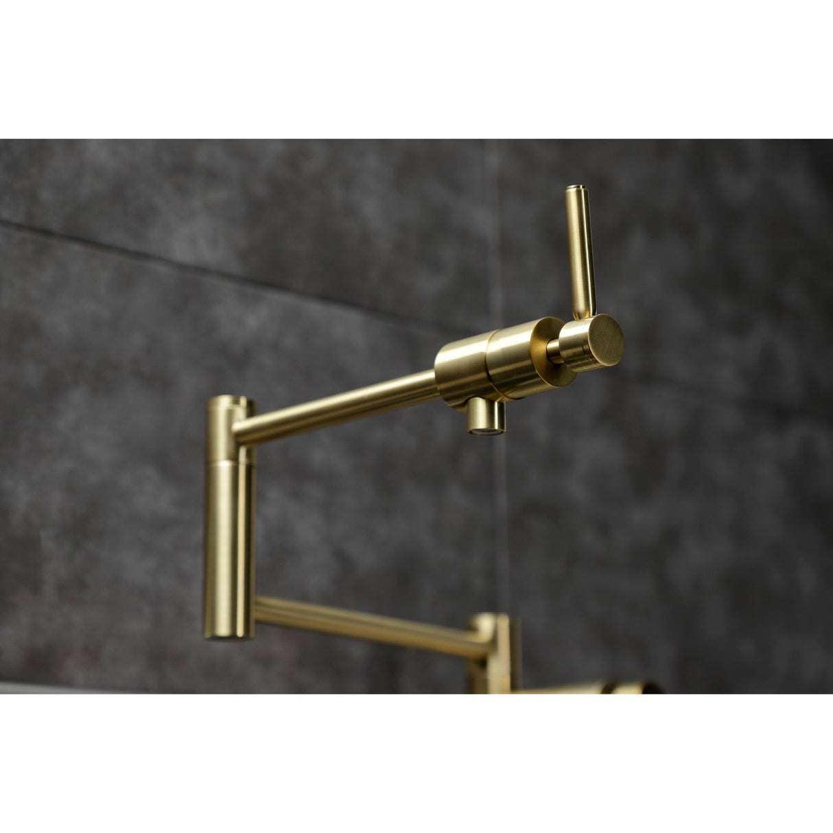 Concord KS4707DL Single-Hole Deck Mount Pot Filler, Brushed Brass