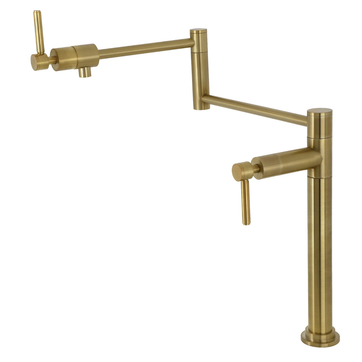 Concord KS4707DL Single-Hole Deck Mount Pot Filler, Brushed Brass