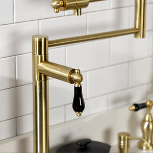 Duchess KS4707PKL Single-Hole Deck Mount Pot Filler, Brushed Brass