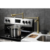 Millennium KS4707ZX Single-Hole Deck Mount Pot Filler, Brushed Brass