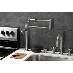 Essex KS4708BEX Single-Hole Deck Mount Pot Filler, Brushed Nickel
