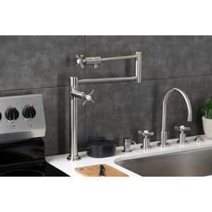 Essex KS4708BEX Single-Hole Deck Mount Pot Filler, Brushed Nickel