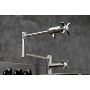 Essex KS4708BEX Single-Hole Deck Mount Pot Filler, Brushed Nickel