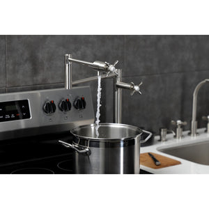 Essex KS4708BEX Single-Hole Deck Mount Pot Filler, Brushed Nickel