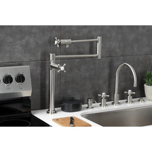 Metropolitan KS4708BX Single-Hole Deck Mount Pot Filler, Brushed Nickel