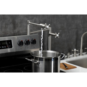 Metropolitan KS4708BX Single-Hole Deck Mount Pot Filler, Brushed Nickel