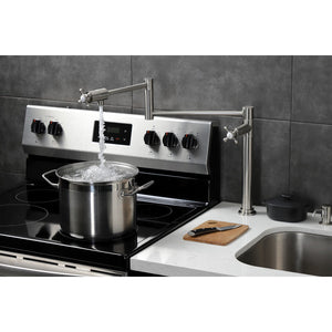 Metropolitan KS4708BX Single-Hole Deck Mount Pot Filler, Brushed Nickel