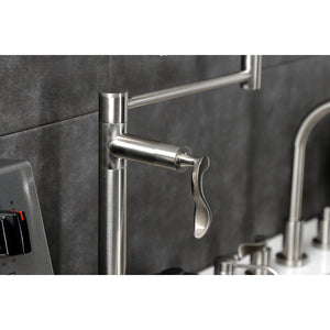 Century KS4708CFL Single-Hole Deck Mount Pot Filler, Brushed Nickel