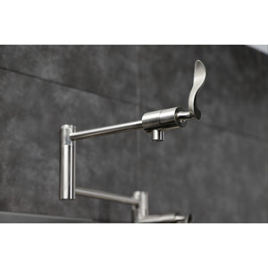 Century KS4708CFL Single-Hole Deck Mount Pot Filler, Brushed Nickel