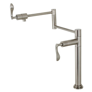 Century KS4708CFL Single-Hole Deck Mount Pot Filler, Brushed Nickel