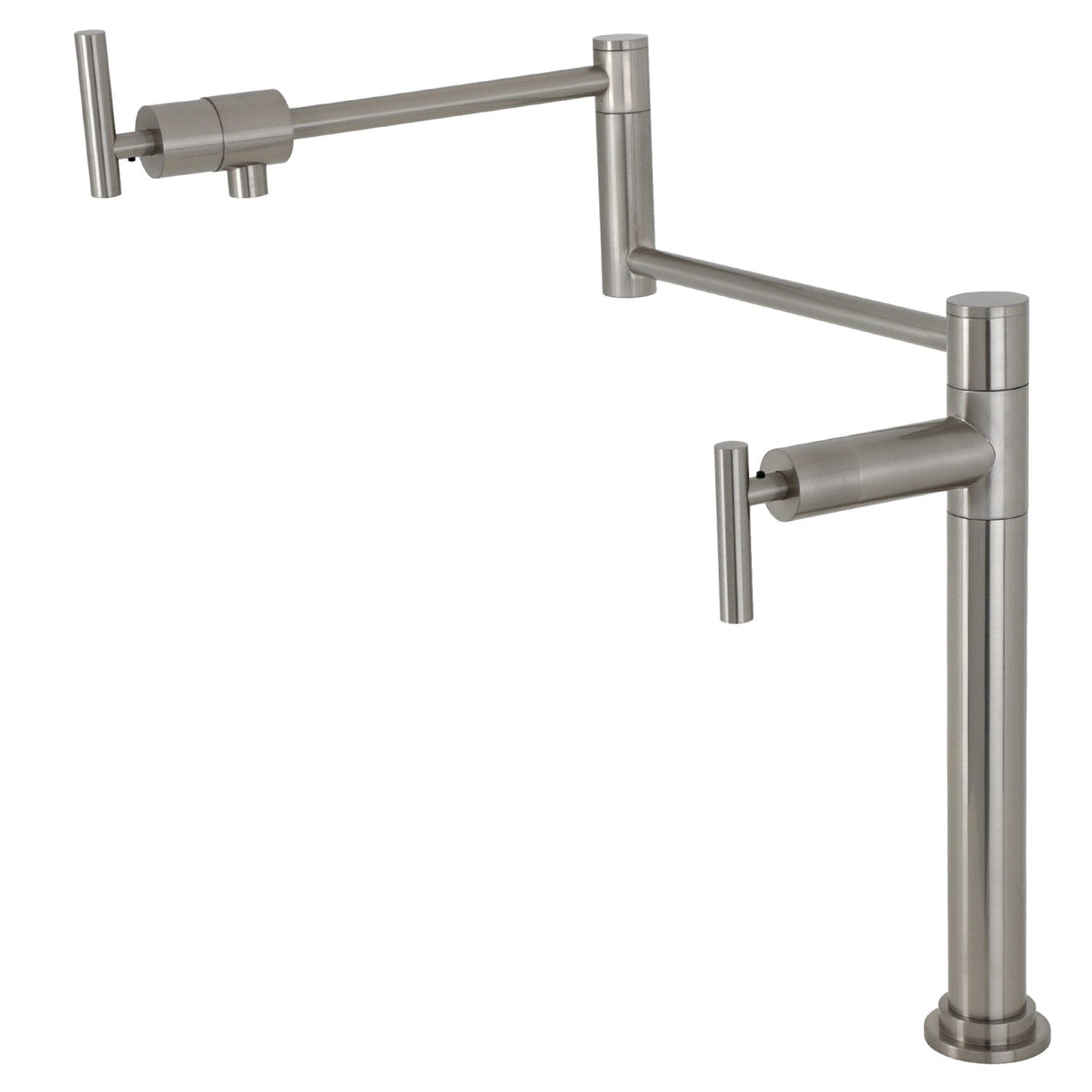 Manhattan KS4708CML Single-Hole Deck Mount Pot Filler, Brushed Nickel