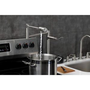 NuWave KS4708DFL Single-Hole Deck Mount Pot Filler, Brushed Nickel