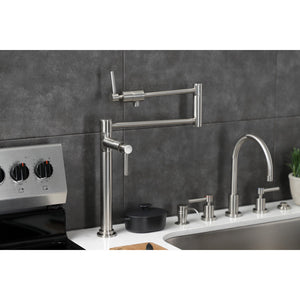 Concord KS4708DL Single-Hole Deck Mount Pot Filler, Brushed Nickel