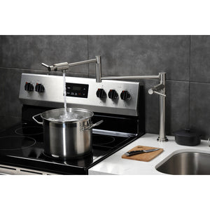 Concord KS4708DL Single-Hole Deck Mount Pot Filler, Brushed Nickel