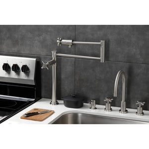 Concord KS4708DX Single-Hole Deck Mount Pot Filler, Brushed Nickel