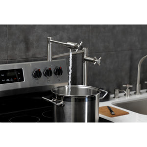 Concord KS4708DX Single-Hole Deck Mount Pot Filler, Brushed Nickel