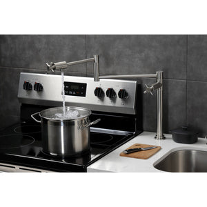 Concord KS4708DX Single-Hole Deck Mount Pot Filler, Brushed Nickel