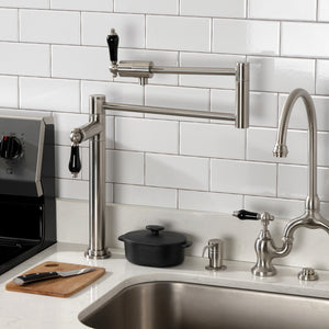 Duchess KS4708PKL Single-Hole Deck Mount Pot Filler, Brushed Nickel