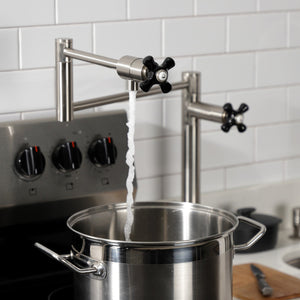Duchess KS4708PKX Single-Hole Deck Mount Pot Filler, Brushed Nickel