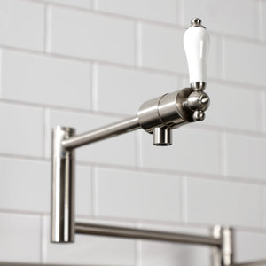 Metropolitan KS4708PL Single-Hole Deck Mount Pot Filler, Brushed Nickel