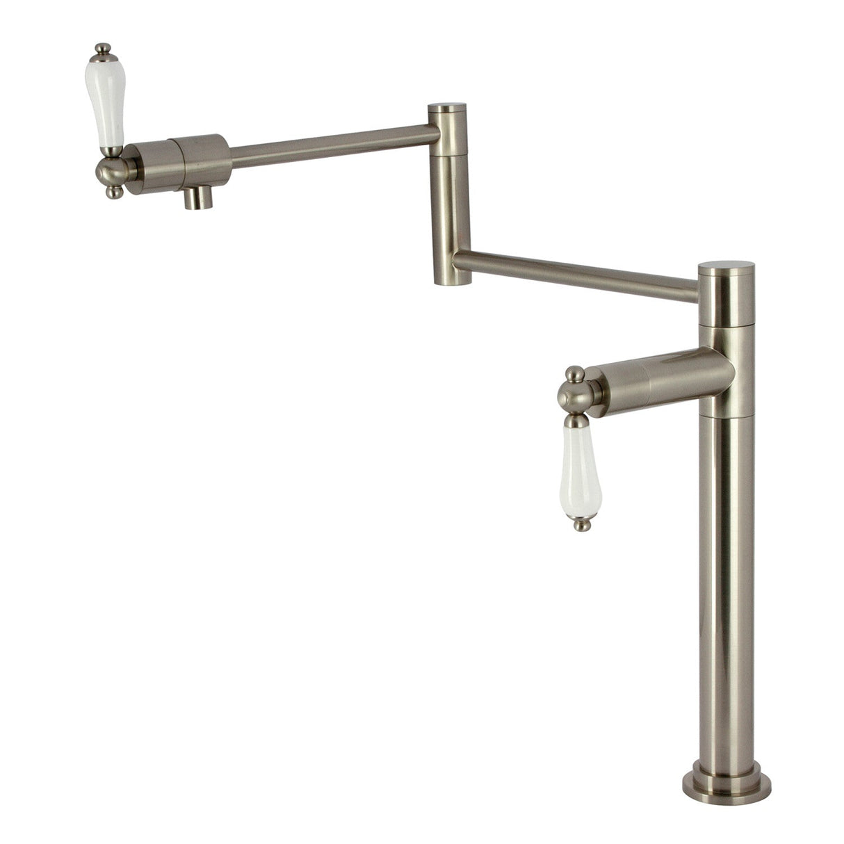 Metropolitan KS4708PL Single-Hole Deck Mount Pot Filler, Brushed Nickel