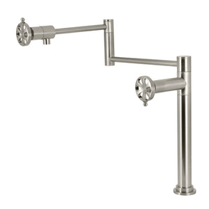 Belknap KS4708RX Two-Handle Deck Mount Pot Filler, Brushed Nickel