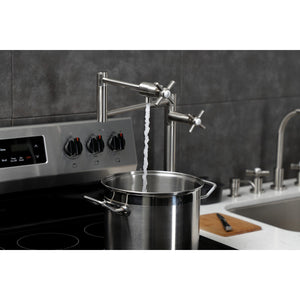 Millennium KS4708ZX Single-Hole Deck Mount Pot Filler, Brushed Nickel
