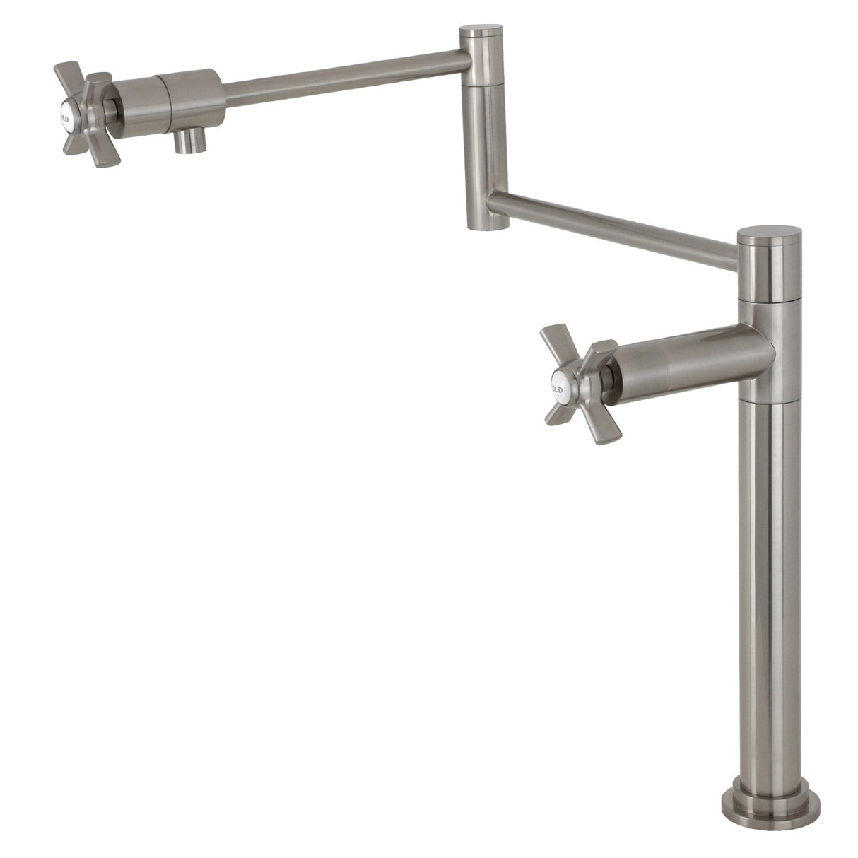 Millennium KS4708ZX Single-Hole Deck Mount Pot Filler, Brushed Nickel